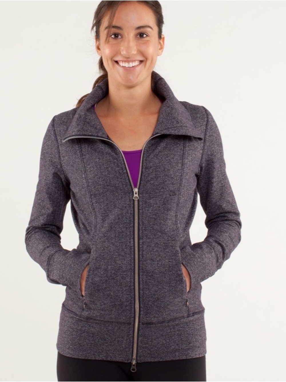 Lululemon Daily Yoga Jacket/ Herringbone Black Swan - Picture 2 of 10